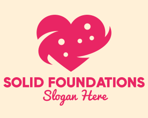 Pink Heart Dots logo design