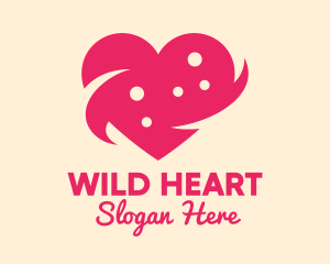 Pink Heart Dots logo design