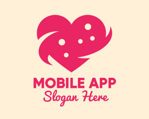Love Story - Pink Heart Dots logo design