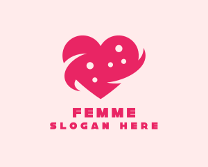 Pink Heart Dots logo design