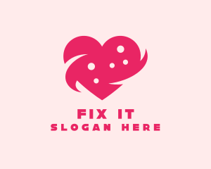 Pink Heart Dots logo design