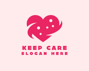 Pink Heart Dots logo design