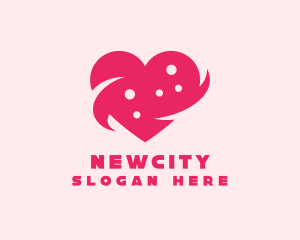 Pink Heart Dots logo design