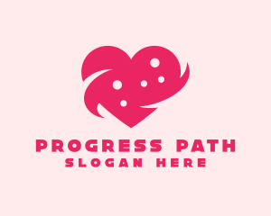 Pink Heart Dots logo design