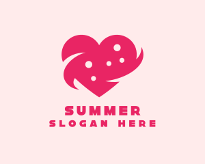 Pink Heart Dots logo design