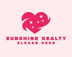 Pink Heart Dots logo design