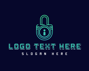 Privacy - Digital Security Padlock logo design