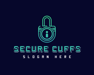 Digital Security Padlock logo design