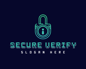 Digital Security Padlock logo design