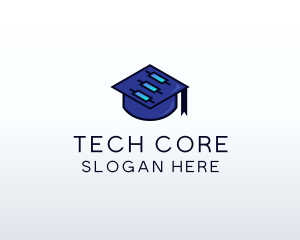 Tech Graduation Cap logo design