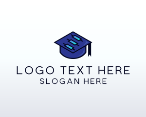 Tutorial Center - Tech Graduation Cap logo design