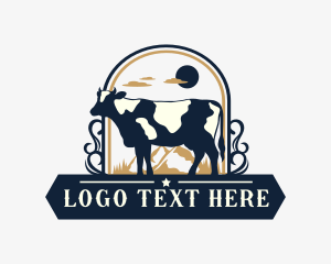 Rural - Cow Farm Ranch logo design