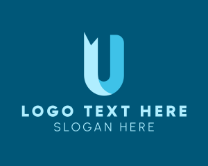 Publishing - Bookmark Ribbon Letter U logo design