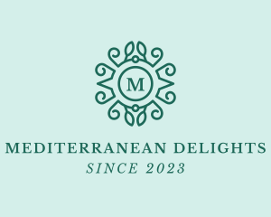 Mediterranean - Flower Wreath Natural Decoration logo design