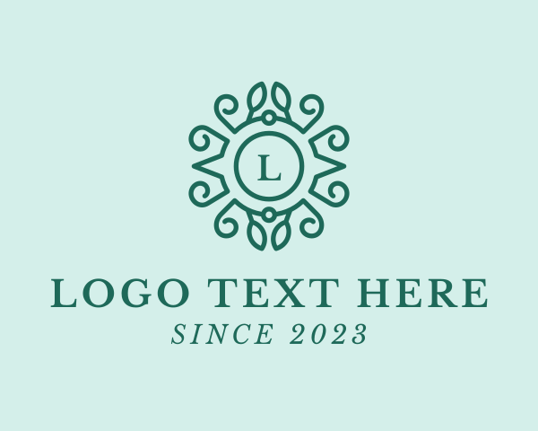 Mediterranean - Flower Wreath Natural Decoration logo design