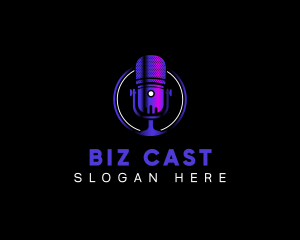 Singer - Microphone Podcast Recording logo design