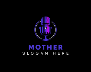 Entertainment - Microphone Podcast Recording logo design