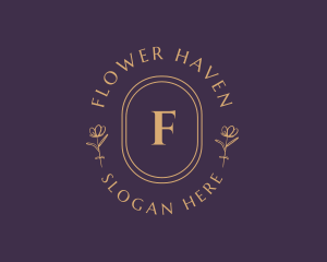 Luxury Flowers Oval Boutique logo design