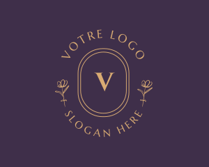 High End - Luxury Flowers Oval Boutique logo design