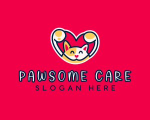 Cat Kitten Pet Care logo design