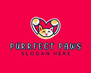 Cat Kitten Pet Care logo design