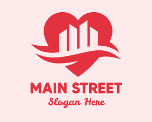 Town - Heart Love City logo design