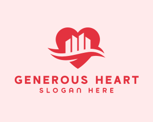 Heart Love City logo design