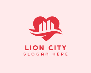 Heart Love City logo design