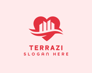 Heart Love City logo design