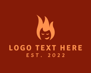 Burning - Smiling Hot Fire Energy logo design