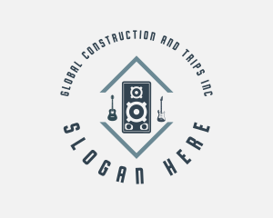 Record Label - Guitar Stereo Music logo design