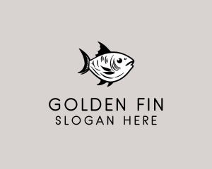 Goldfish - Minimalist Seafood Ocean Fish logo design