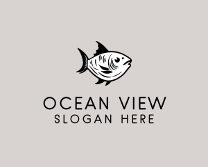 Minimalist Seafood Ocean Fish logo design