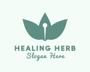 Herbal Acupuncture Needle logo design