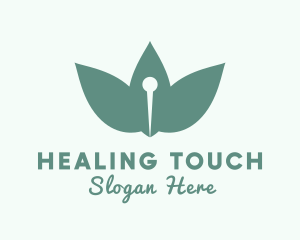 Herbal Acupuncture Needle logo design