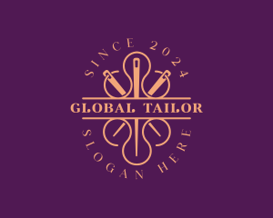 Dressmaker Needle Tailor logo design