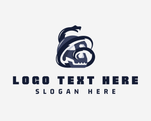 Coiled - Skull Snake Serpent logo design