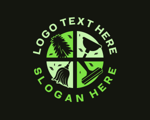 Broom - Natural Cleaning Sanitation logo design
