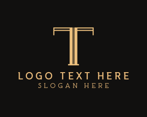 Industrial Property Builder Letter T logo design