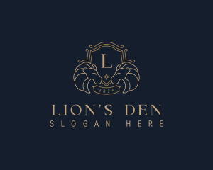 Premium Lion Shield logo design