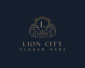 Premium Lion Shield logo design