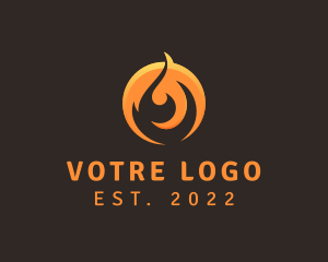 Camping - Hot Gas Fire logo design