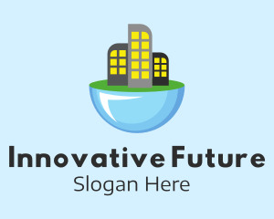 Future - Futuristic City Skyline logo design