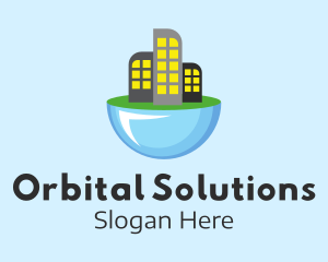 Orb - Futuristic City Skyline logo design