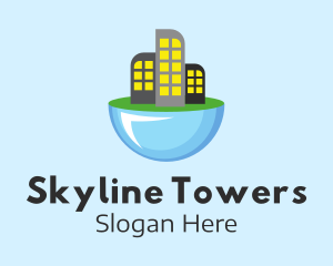 Futuristic City Skyline logo design