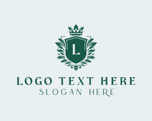 Royal - Leaf Royal Shield logo design