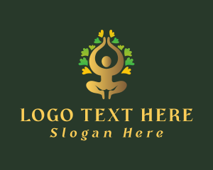 Healing - Yoga Human Tree logo design