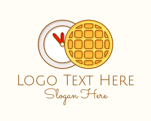 Clock - Waffle Time Illustration logo design