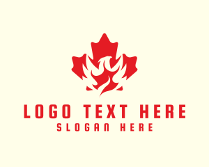 Blazing - Phoenix Maple Leaf logo design