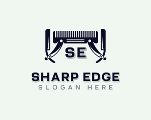 Grooming Comb Barbershop logo design